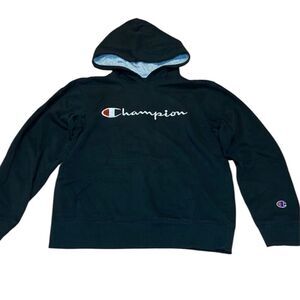 Champion Youth Lg Hoodie, black, embroidered